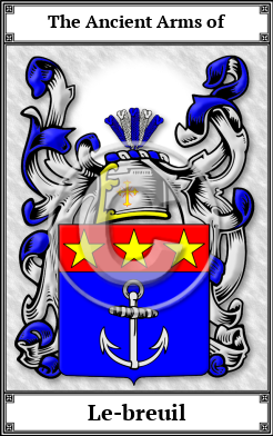 Le-breuil Family Crest Download (JPG)  Book Plated - 150 DPI
