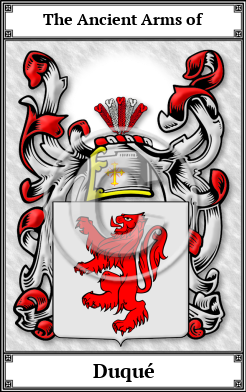 Duqué Family Crest Download (JPG) Book Plated - 600 DPI