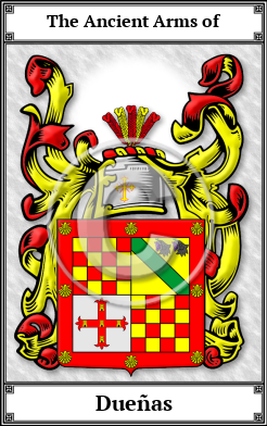Dueñas Family Crest Download (JPG)  Book Plated - 150 DPI