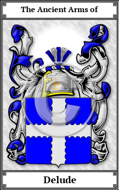 Delude Family Crest Download (JPG) Book Plated - 600 DPI