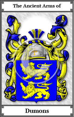 Dumons Family Crest Download (JPG)  Book Plated - 150 DPI