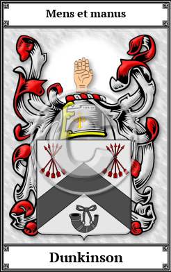 Dunkinson Family Crest Download (JPG)  Book Plated - 150 DPI