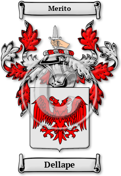 Dellape Family Crest Download (jpg) Legacy Series - 150 DPI