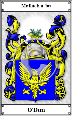 O'Dun Family Crest Download (JPG) Book Plated - 600 DPI