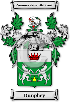 Dunphey Family Crest Download (jpg) Legacy Series - 150 DPI
