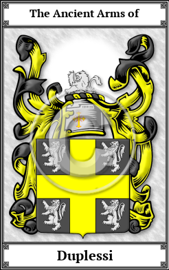 Duplessi Family Crest Download (JPG)  Book Plated - 150 DPI