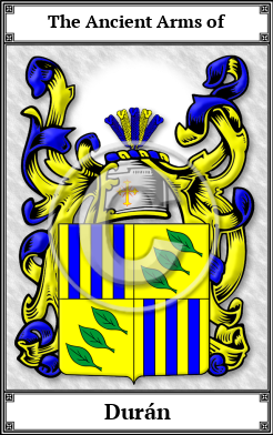 Durán Family Crest Download (JPG) Book Plated - 600 DPI