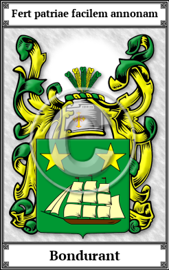 Bondurant Family Crest Download (JPG)  Book Plated - 150 DPI