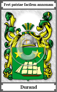 Durand Family Crest Download (JPG) Book Plated - 600 DPI