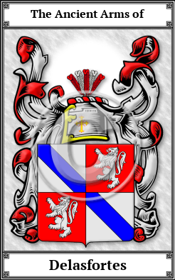 Delasfortes Family Crest Download (JPG)  Book Plated - 150 DPI