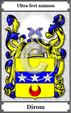 Dirom Family Crest Download (JPG)  Book Plated - 150 DPI