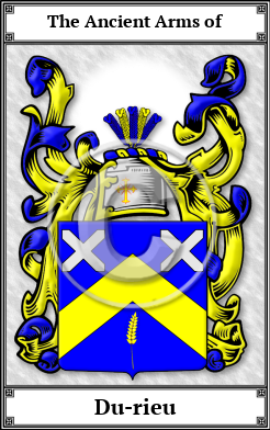 Du-rieu Family Crest Download (JPG)  Book Plated - 150 DPI