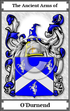 O'Durnend Family Crest Download (JPG)  Book Plated - 150 DPI