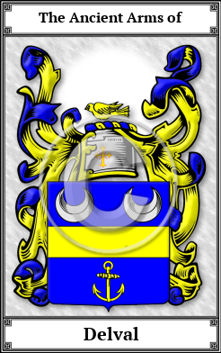 Delval Family Crest Download (JPG)  Book Plated - 150 DPI