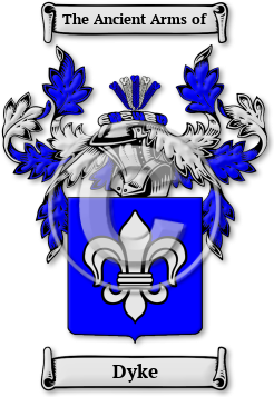 Dyke Family Crest Download (jpg) Legacy Series - 150 DPI