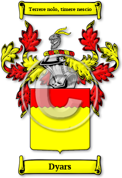 Dyars Family Crest Download (jpg) Legacy Series - 150 DPI