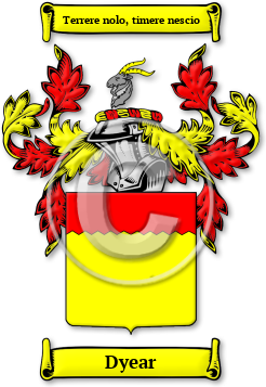 Dyear Family Crest Download (jpg) Legacy Series - 150 DPI