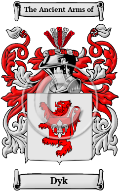 Dyk Family Crest Download (JPG) Heritage Series - 600 DPI