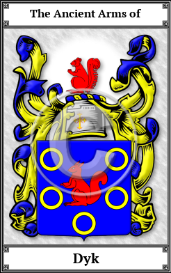 Dyk Family Crest Download (JPG)  Book Plated - 150 DPI