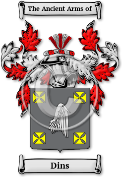 Dins Family Crest Download (jpg) Legacy Series - 150 DPI