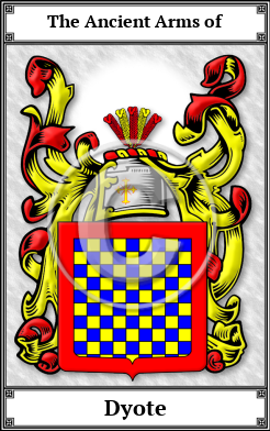 Dyote Family Crest Download (JPG)  Book Plated - 150 DPI