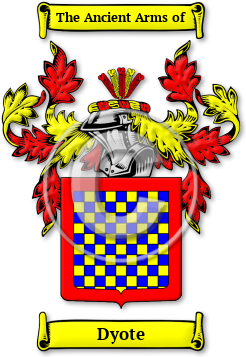 Dyote Family Crest Download (jpg) Legacy Series - 150 DPI