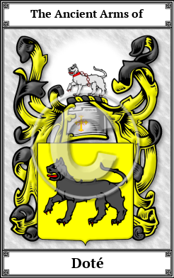 Doté Family Crest Download (JPG)  Book Plated - 150 DPI