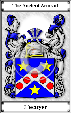 L'ecuyer Family Crest Download (JPG)  Book Plated - 150 DPI