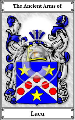 Lacu Family Crest Download (JPG)  Book Plated - 150 DPI