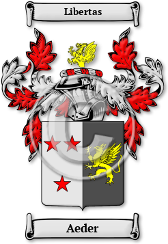 Aeder Family Crest Download (jpg) Legacy Series - 150 DPI