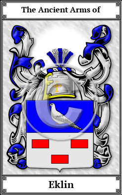 Eklin Family Crest Download (JPG)  Book Plated - 150 DPI