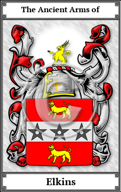 Elkins Family Crest Download (JPG)  Book Plated - 150 DPI