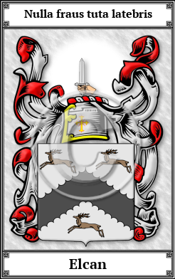 Elcan Family Crest Download (JPG) Book Plated - 600 DPI