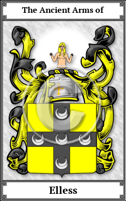 Elless Family Crest Download (JPG) Book Plated - 600 DPI