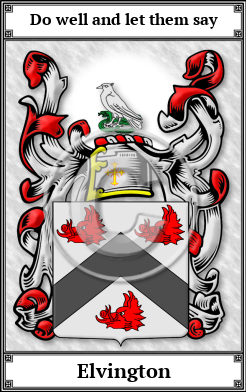 Elvington Family Crest Download (JPG)  Book Plated - 150 DPI