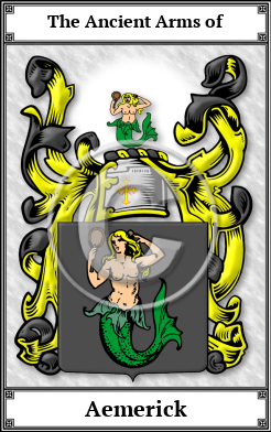 Aemerick Family Crest Download (JPG)  Book Plated - 150 DPI