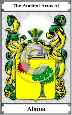 Alsina Family Crest Download (JPG)  Book Plated - 150 DPI