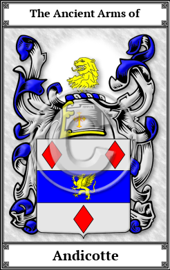 Andicotte Family Crest Download (JPG)  Book Plated - 150 DPI