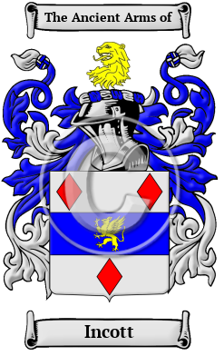 Incott Family Crest/Coat of Arms