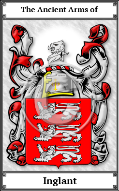 Inglant Family Crest Download (JPG) Book Plated - 600 DPI