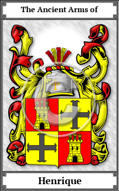 Henrique Family Crest Download (JPG)  Book Plated - 150 DPI