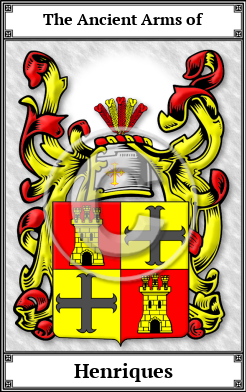 Henriques Family Crest Download (JPG)  Book Plated - 150 DPI
