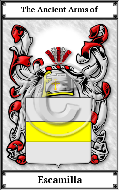 Escamilla Family Crest Download (JPG) Book Plated - 600 DPI