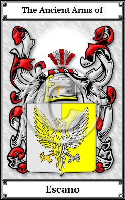 Escano Family Crest Download (JPG) Book Plated - 600 DPI