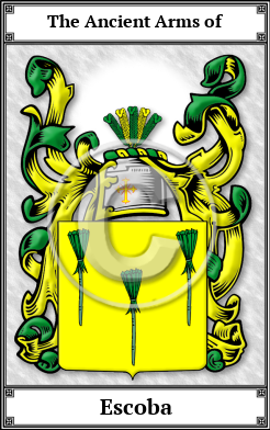 Escoba Family Crest Download (JPG)  Book Plated - 150 DPI
