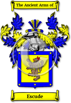 Escude Family Crest Download (JPG) Legacy Series - 600 DPI