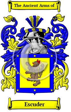 Escuder Family Crest Download (JPG) Heritage Series - 600 DPI