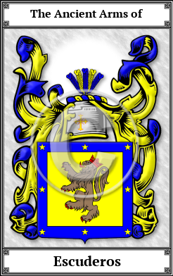 Escuderos Family Crest Download (JPG)  Book Plated - 150 DPI