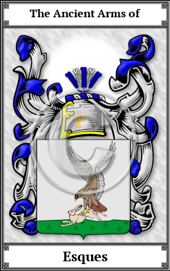 Esques Family Crest Download (JPG)  Book Plated - 150 DPI