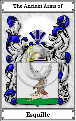 Esquille Family Crest Download (JPG)  Book Plated - 150 DPI